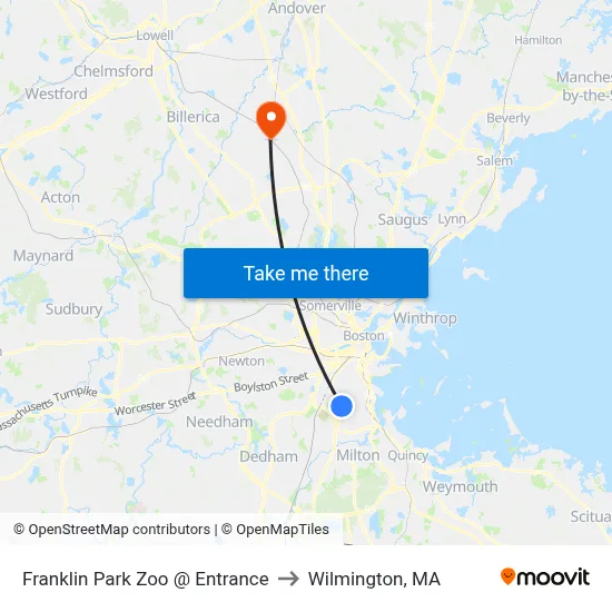Franklin Park Zoo @ Entrance to Wilmington, MA map