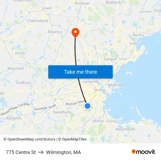 775 Centre St to Wilmington, MA map