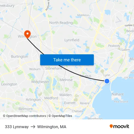 333 Lynnway to Wilmington, MA map