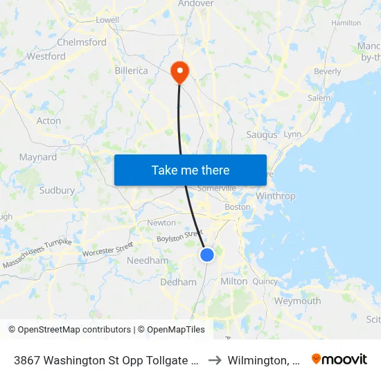 3867 Washington St Opp Tollgate Way to Wilmington, MA map
