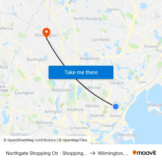 Northgate Shopping Ctr - Shopping Mall to Wilmington, MA map