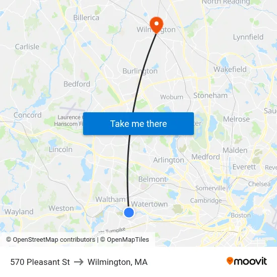 570 Pleasant St to Wilmington, MA map