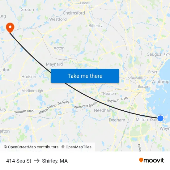 414 Sea St to Shirley, MA map