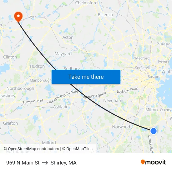 969 N Main St to Shirley, MA map