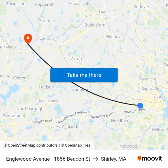 Englewood Avenue - 1856 Beacon St to Shirley, MA map