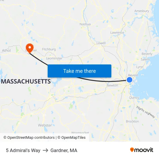 5 Admiral's Way to Gardner, MA map