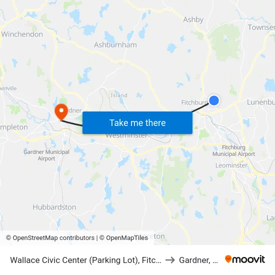 Wallace Civic Center (Parking Lot), Fitchburg to Gardner, MA map