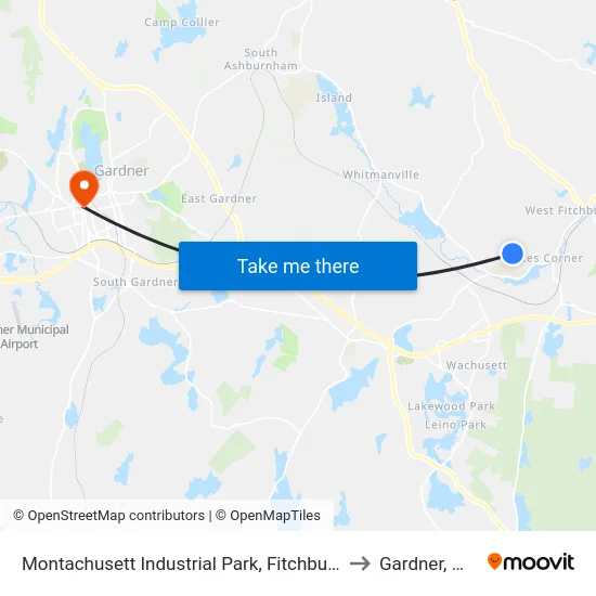 Montachusett Industrial Park, Fitchburg to Gardner, MA map