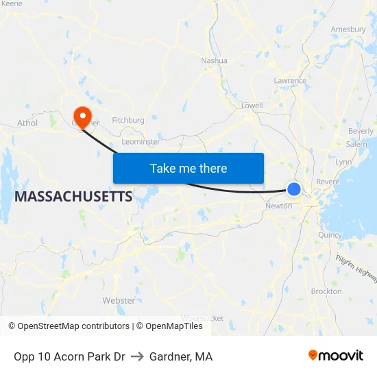 Opp 10 Acorn Park Dr to Gardner, MA map