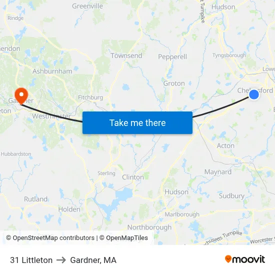 31 Littleton to Gardner, MA map