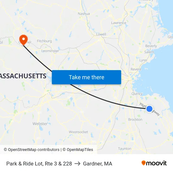 Park & Ride Lot, Rte 3 & 228 to Gardner, MA map