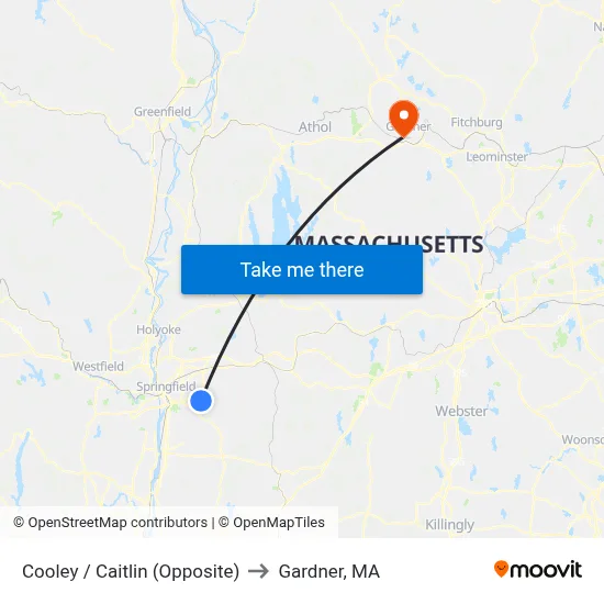 Cooley / Caitlin (Opposite) to Gardner, MA map