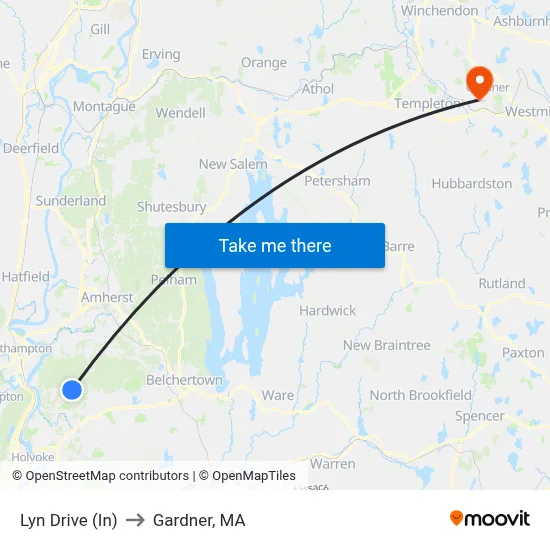 Lyn Drive (In) to Gardner, MA map
