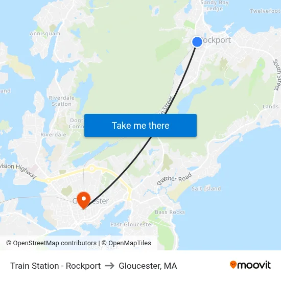 Train Station - Rockport to Gloucester, MA map