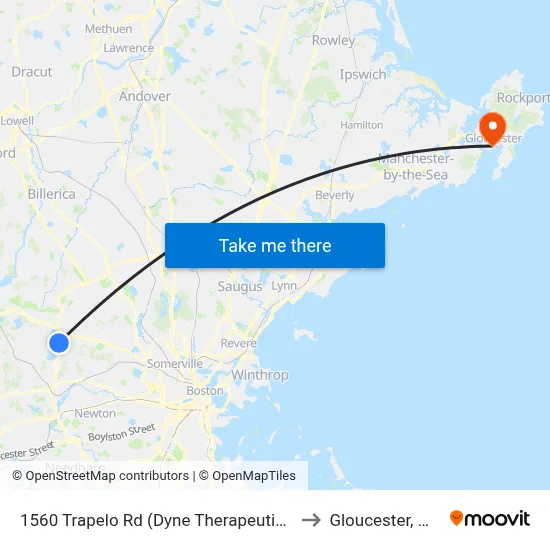 1560 Trapelo Rd  (Dyne Therapeutics) to Gloucester, MA map