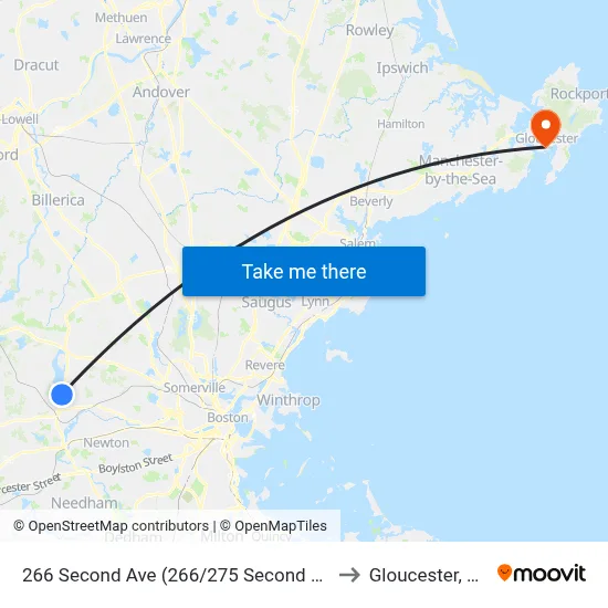 266 Second Ave (266/275 Second Ave) to Gloucester, MA map