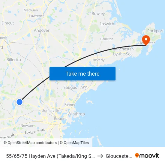55/65/75 Hayden Ave  (Takeda/King St Properties) to Gloucester, MA map