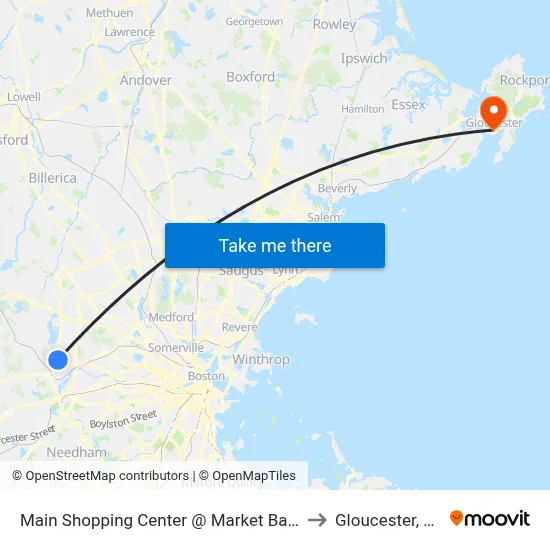Main Shopping Center @ Market Basket to Gloucester, MA map