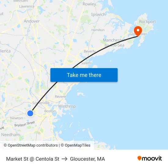 Market St @ Centola St to Gloucester, MA map