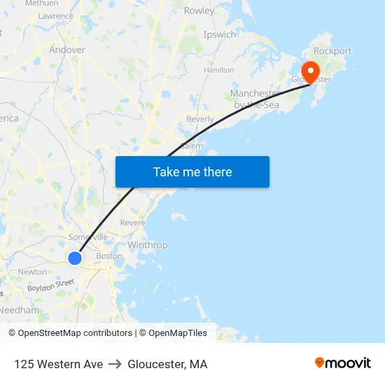 125 Western Ave to Gloucester, MA map