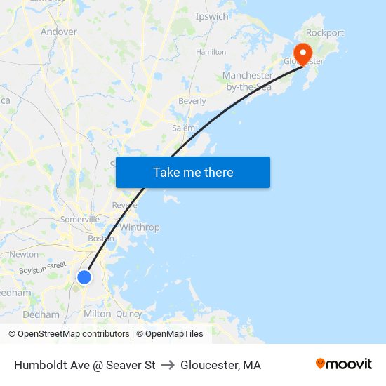 Humboldt Ave @ Seaver St to Gloucester, MA map