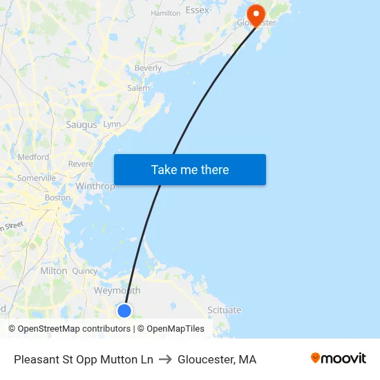 Pleasant St Opp Mutton Ln to Gloucester, MA map