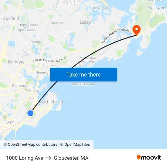 1000 Loring Ave to Gloucester, MA map
