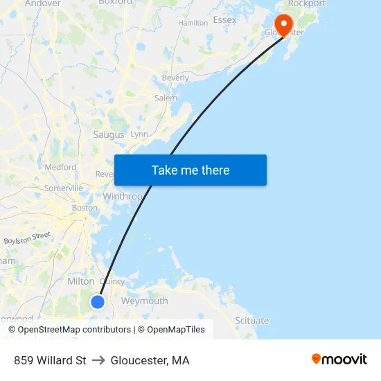 859 Willard St to Gloucester, MA map