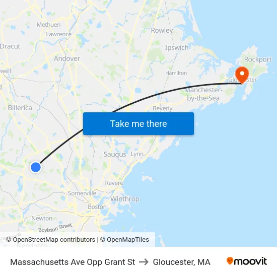 Massachusetts Ave Opp Grant St to Gloucester, MA map