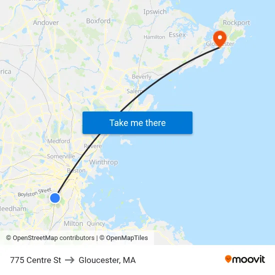 775 Centre St to Gloucester, MA map