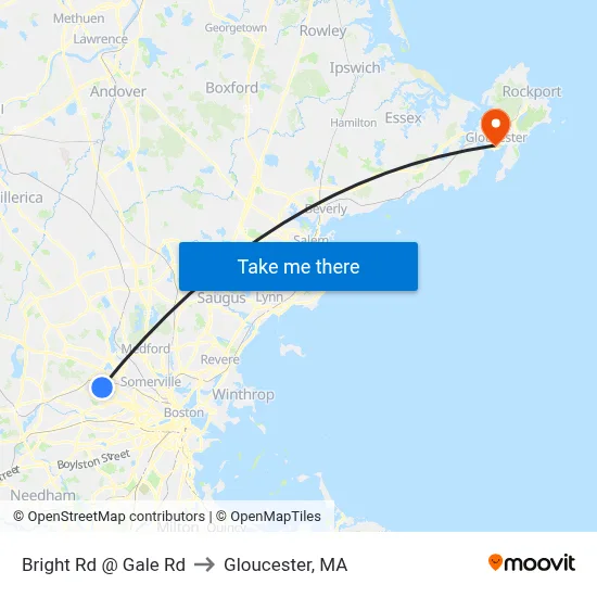 Bright Rd @ Gale Rd to Gloucester, MA map