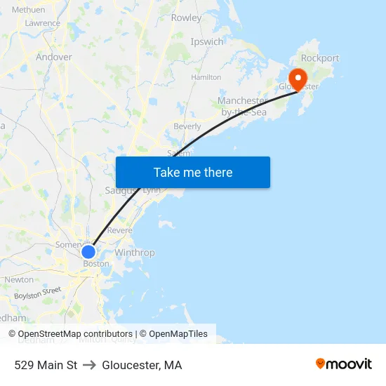 529 Main St to Gloucester, MA map