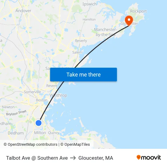 Talbot Ave @ Southern Ave to Gloucester, MA map
