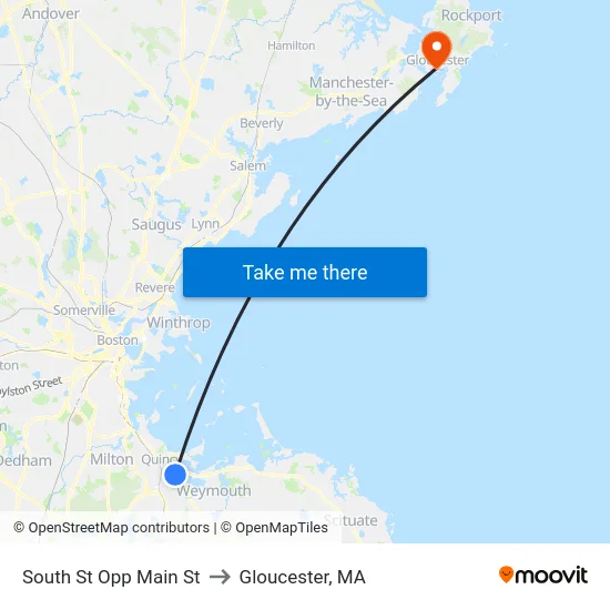 South St Opp Main St to Gloucester, MA map