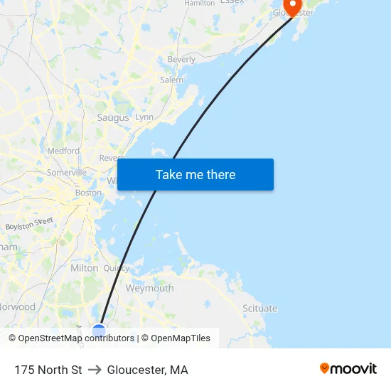 175 North St to Gloucester, MA map