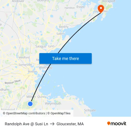 Randolph Ave @ Susi Ln to Gloucester, MA map
