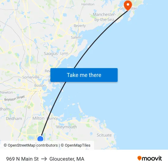 969 N Main St to Gloucester, MA map