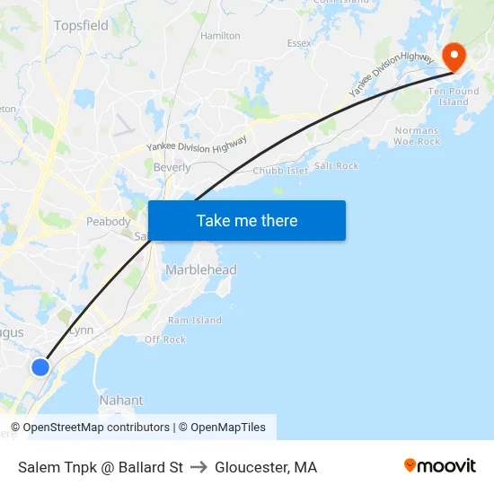 Salem Tnpk @ Ballard St to Gloucester, MA map