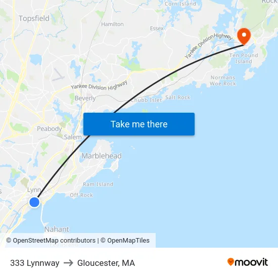 333 Lynnway to Gloucester, MA map