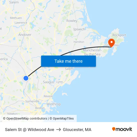 Salem St @ Wildwood Ave to Gloucester, MA map