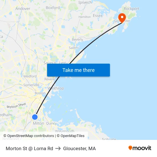Morton St @ Lorna Rd to Gloucester, MA map