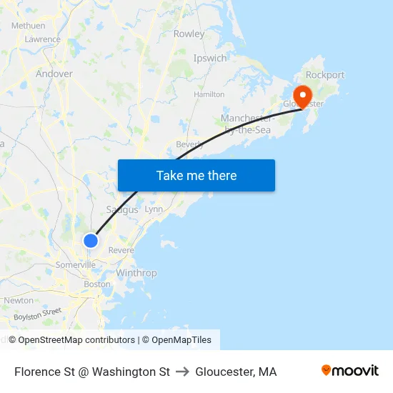 Florence St @ Washington St to Gloucester, MA map