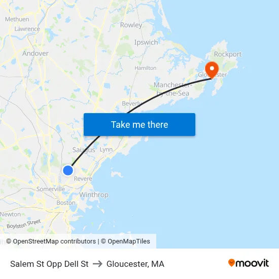 Salem St Opp Dell St to Gloucester, MA map