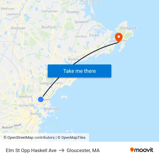 Elm St Opp Haskell Ave to Gloucester, MA map