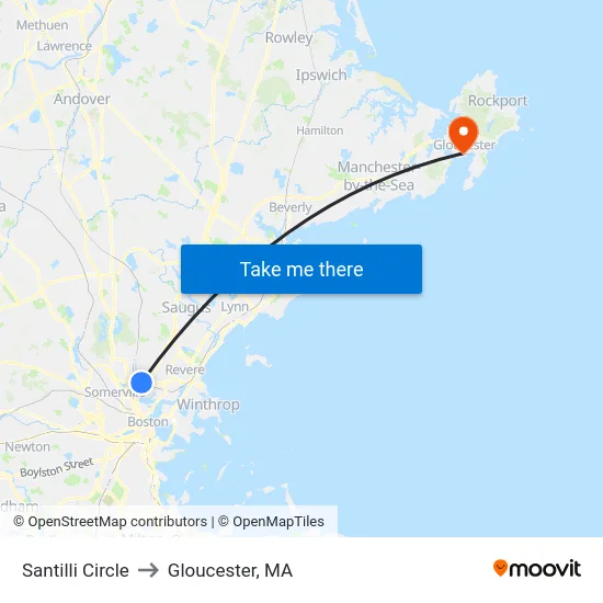 Santilli Circle to Gloucester, MA map