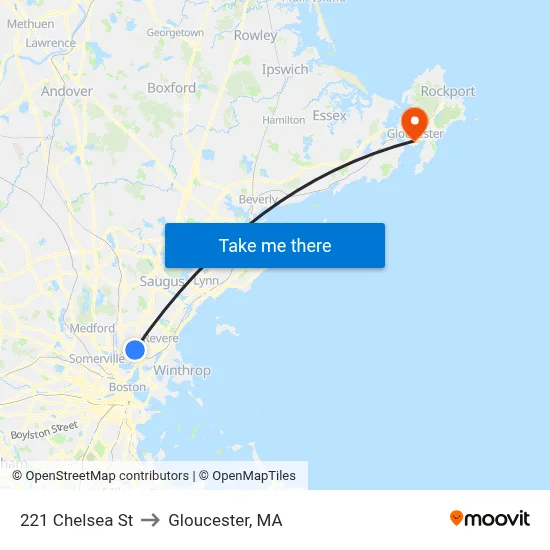 221 Chelsea St to Gloucester, MA map