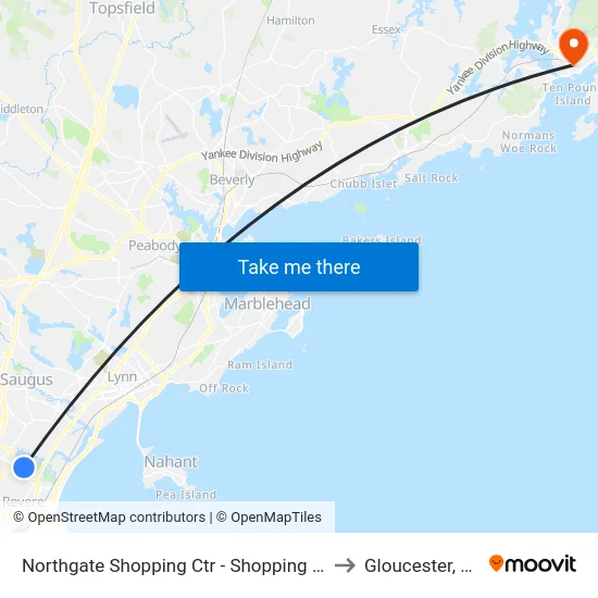 Northgate Shopping Ctr - Shopping Mall to Gloucester, MA map