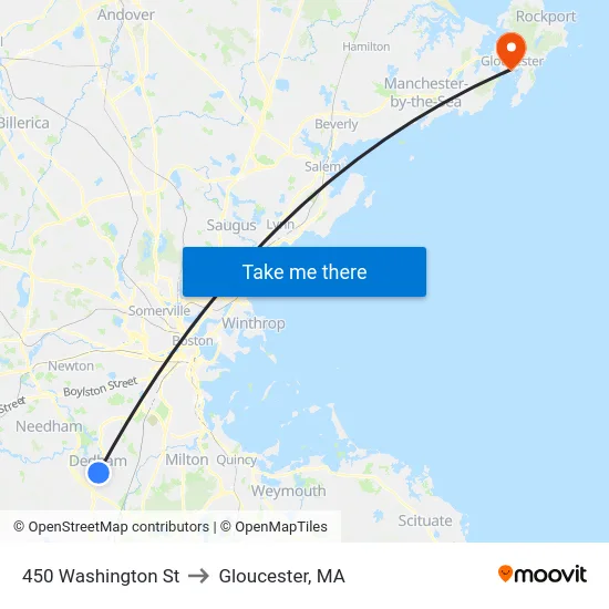 450 Washington St to Gloucester, MA map