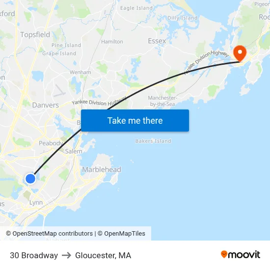 30 Broadway to Gloucester, MA map