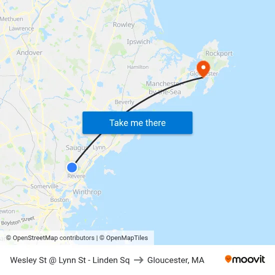 Wesley St @ Lynn St - Linden Sq to Gloucester, MA map